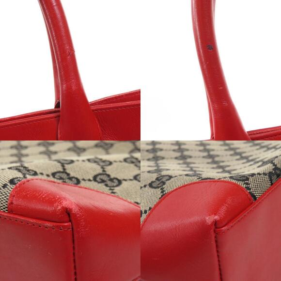 Gucci GG Tote Bag Canvas Leather - Picture 9 of 10